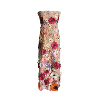 Floral Embroidered Tube Midi