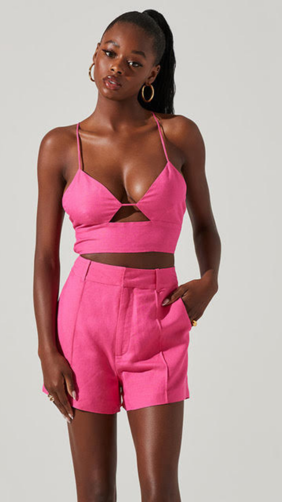 Bubble Gum Pink Crop