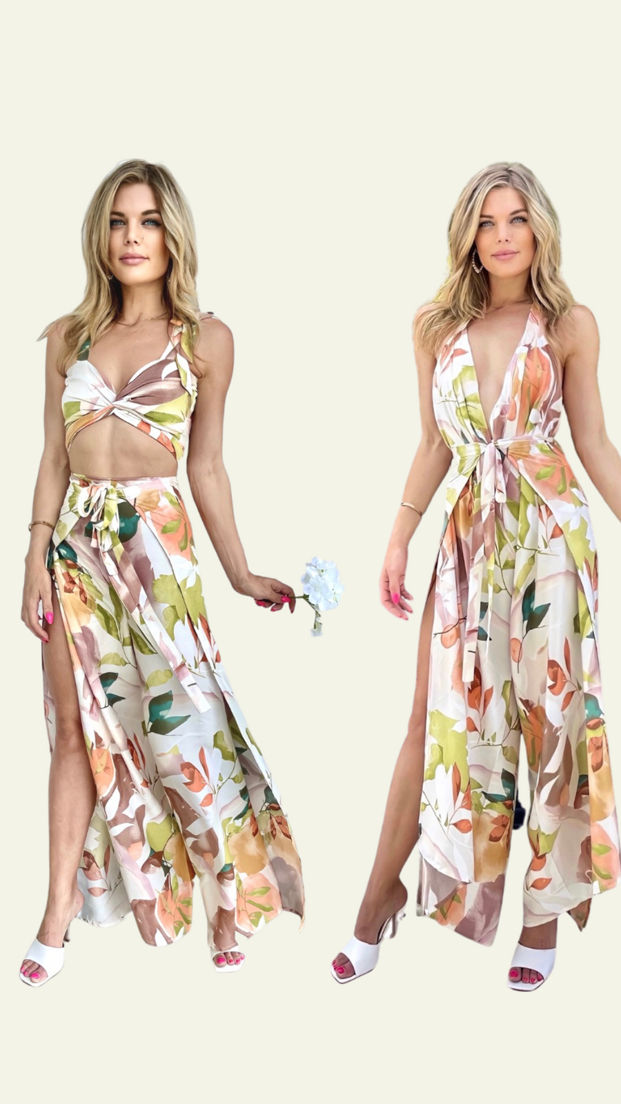 Pant to Jumpsuit Peach Floral