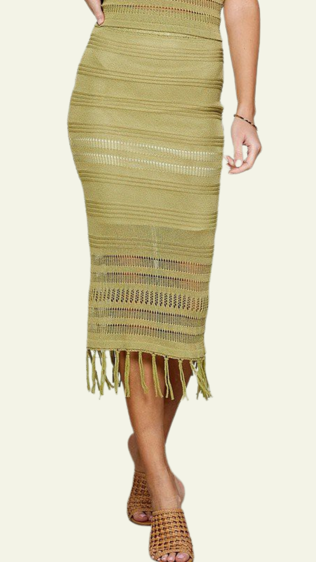 Textured Tassel Skirt
